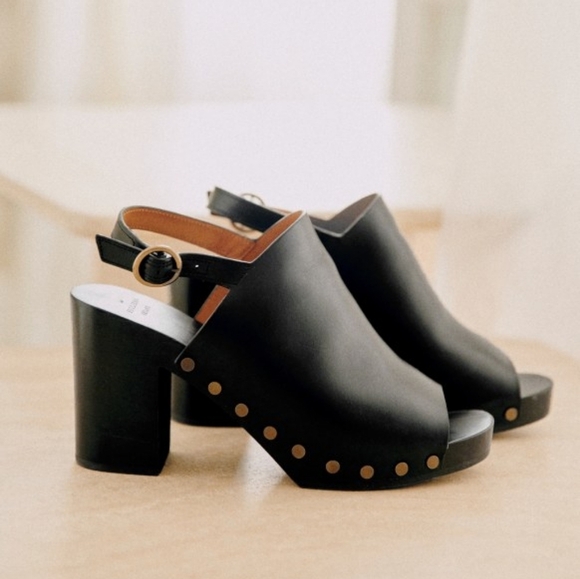 Sezane Shoes - Sezane Dakota High Clogs in Smooth Black Heritage size 41